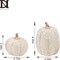 Greentek; Fall Thanksgiving Pumpkin Decor 2 PCS, White & Gold Resin Pumpkin Figurines, Luxury Autumn Harvest Tabletop Centerpiece, Farmhouse Home Decor, Elegant Fall Gift; Category:Fall Tabletop Decor; Image:3